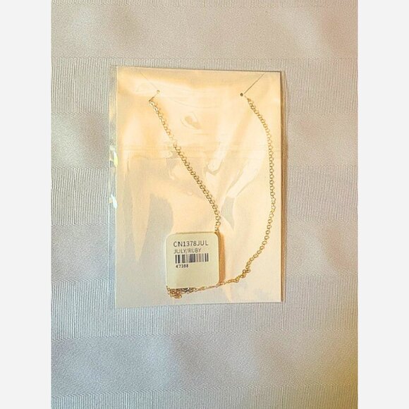 July Birthstone Necklace – Petite Ruby Pendant on Gold-Filled Chain - Picture 5 of 5